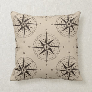 Navigation Compass Pattern Cushion