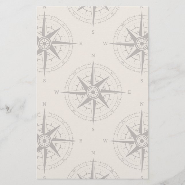 Navigation Compass Pattern Stationery (Front)