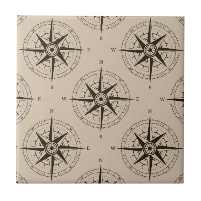 Navigation Compass Pattern Tile (Front)