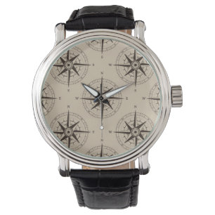 Navigation Compass Pattern Watch