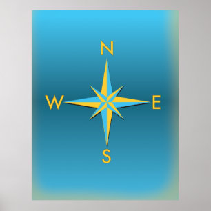 Navigation Compass Poster
