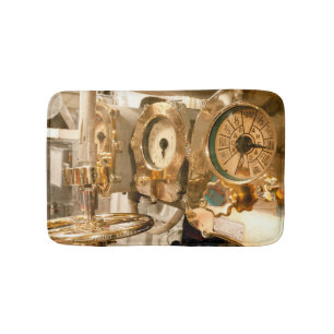 Navigational Gauges And Instruments On Submarine Bath Mat