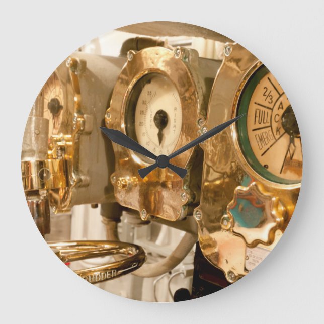 Navigational Gauges And Instruments On Submarine Large Clock (Front)