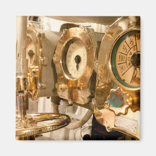 Navigational Gauges And Instruments On Submarine Magnet