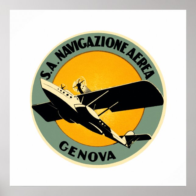Navigazione Aerea ~ Genova Poster (Front)