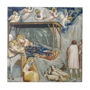Navitity (Birth of Jesus Christ) (by Giotto) Ceramic Tile