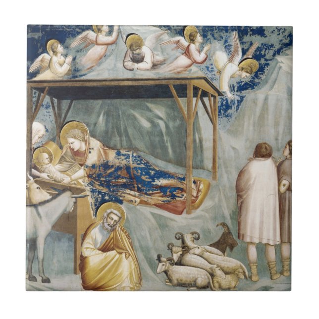 Navitity (Birth of Jesus Christ) (by Giotto) Ceramic Tile (Front)