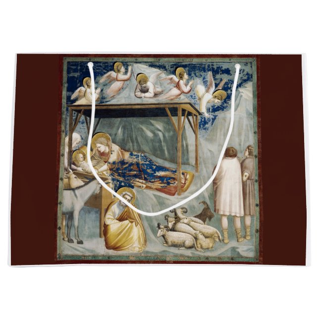 Navitity (Birth of Jesus Christ) (by Giotto) Large Gift Bag (Front)