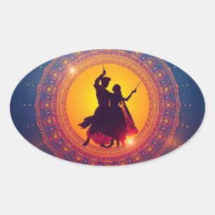 Navratri - A Festival of Devotion and Dance Oval Sticker