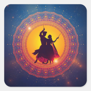 Navratri - A Festival of Devotion and Dance Square Sticker