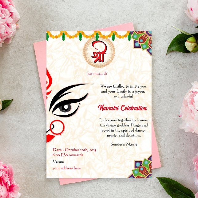 Navratri Durga Puja Celebration Invitation (Creator Uploaded)