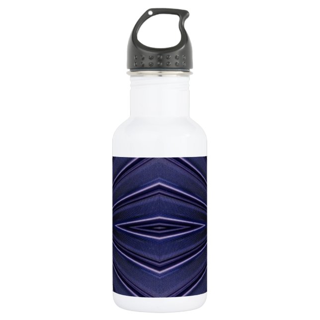 Navy Abstract Pattern 532 Ml Water Bottle (Front)
