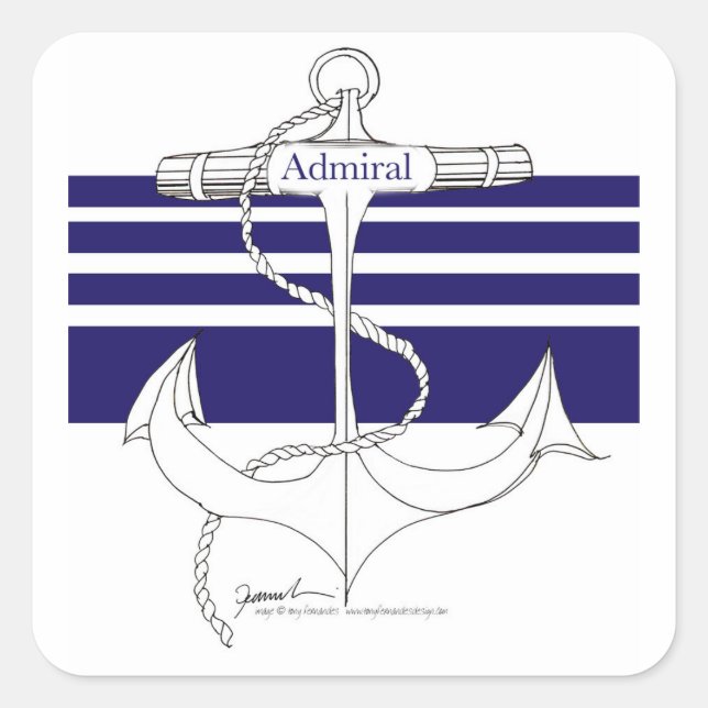 navy admiral, tony fernandes square sticker (Front)