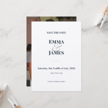 Navy Ampersand Photo Save the Date | Wedding