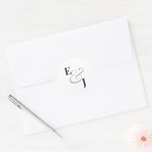 Navy Ampersand Wedding Envelope Seal