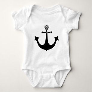 Navy anchor baby bodysuit