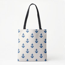 Navy Anchor Dog Travel Tote Bag
