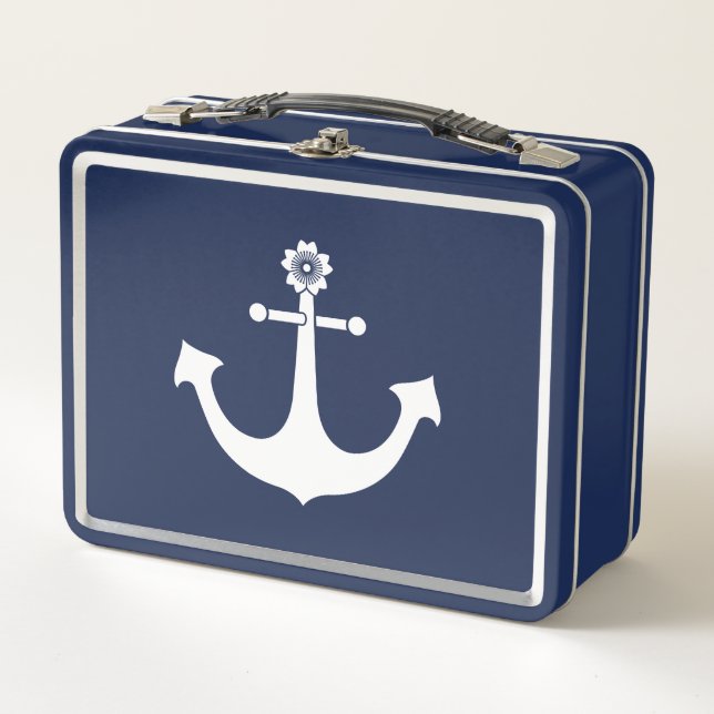 Navy anchor metal lunch box (Front)
