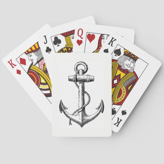 Navy Anchor Playing Cards (Back)