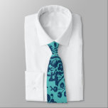 Navy and Aqua Vintage Paisley Floral Wedding Tie<br><div class="desc">Any Tie that isn't printed front and back can be customised by you to have the print on the back side too.  Just click customise more and select all and copy and then select the back side and paste.</div>