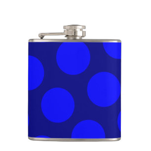 Navy and Blue Polka Dots Hip Flask
