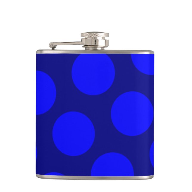 Navy and Blue Polka Dots Hip Flask (Front)