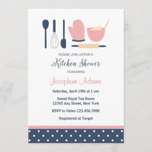 Navy and Blush Bridal Shower Invitation