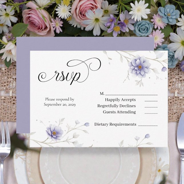 Navy and Blush Floral Wedding RSVP Enclosure Card (Creator Uploaded)