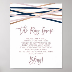 Navy and Blush Streamers The Ring Game Sign