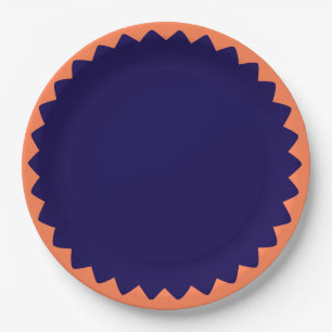Navy and Coral plate
