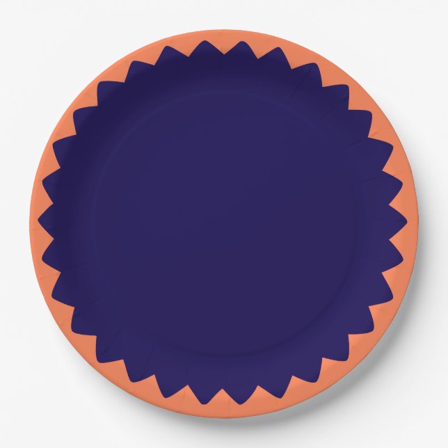 Navy and Coral plate (Front)