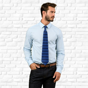 Navy and Dark Blue Horizontal Stripe Tie