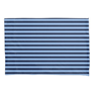 Navy and Denim blue stripes Pillowcase