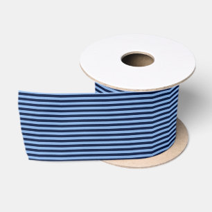 Navy and Denim blue stripes Satin Ribbon