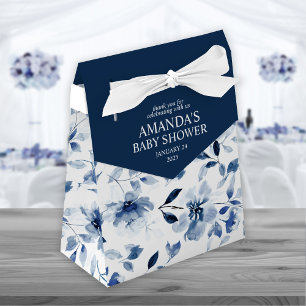 Navy and Dusty Blue Floral  Favour Box