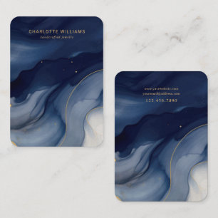 Navy and Gold Abstract Jewellery Card