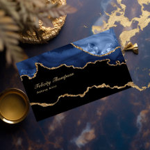 Navy and Gold Agate Precious Stone QR Code
