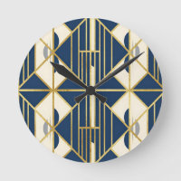 Navy and Gold Art Deco Geometric Pattern