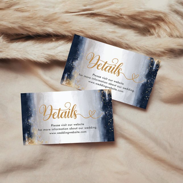 Navy and Gold Baby Shower Details Card (Creator Uploaded)