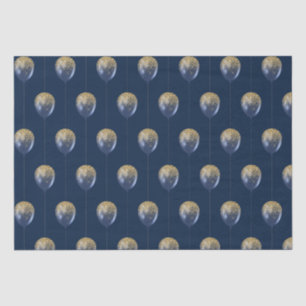 Navy and Gold Balloons Pattern Tissue Paper