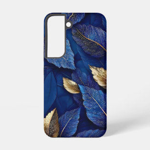 Navy and Gold Botanical Leaf Pattern Samsung Galaxy Case