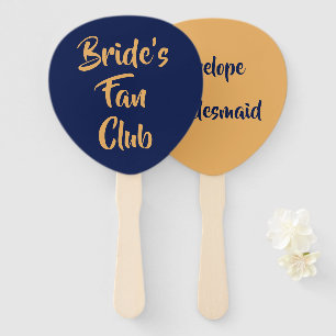 Navy and Gold Bride's Fan Club Bridesmaid Name