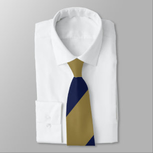 Navy and Gold Broad Regimental Stripe Tie