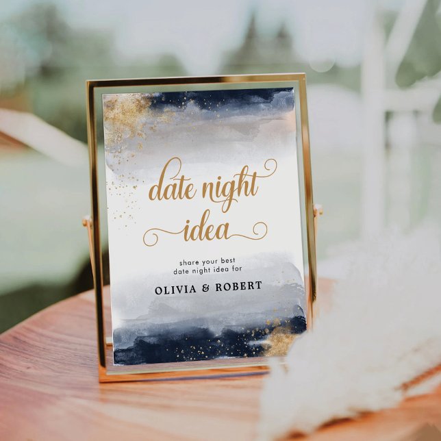 Navy and Gold Date Night Idea Sign (Creator Uploaded)