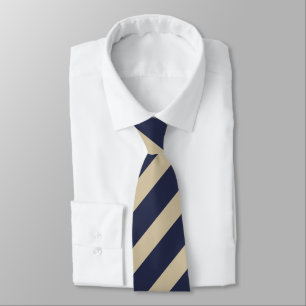 Navy and Gold Diagonally-Striped Tie
