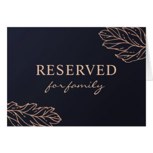Navy and gold elegant wedding. Blue reserved sign