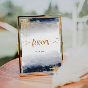 Navy and Gold Favour Sign