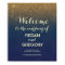 Navy and Gold Glitter Vintage Wedding Welcome Sign
