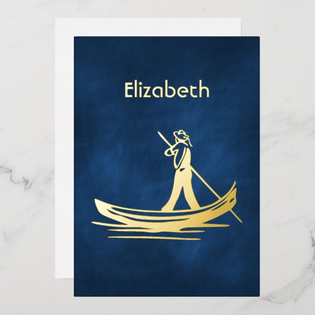  Navy and Gold Italian Wine Bridal Shower (Front/Back)