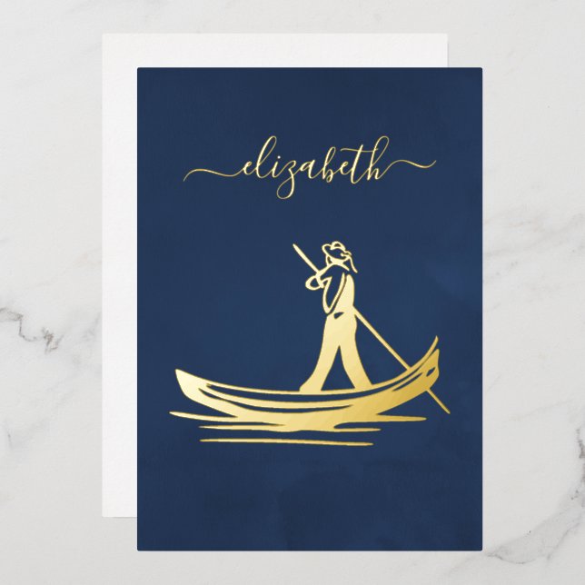  Navy and Gold Italian Wine Bridal Shower (Front/Back)
